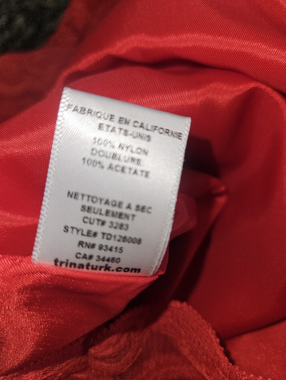 Trina Turk Red Lace Shift Dress Cutout Back Size 6 - Picture 7 of 8